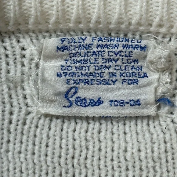 Vtg Sears 1960s Floral Crewel Embroidery Cardigan Pinup Boho Retro Acrylic XL - Picture 4 of 15